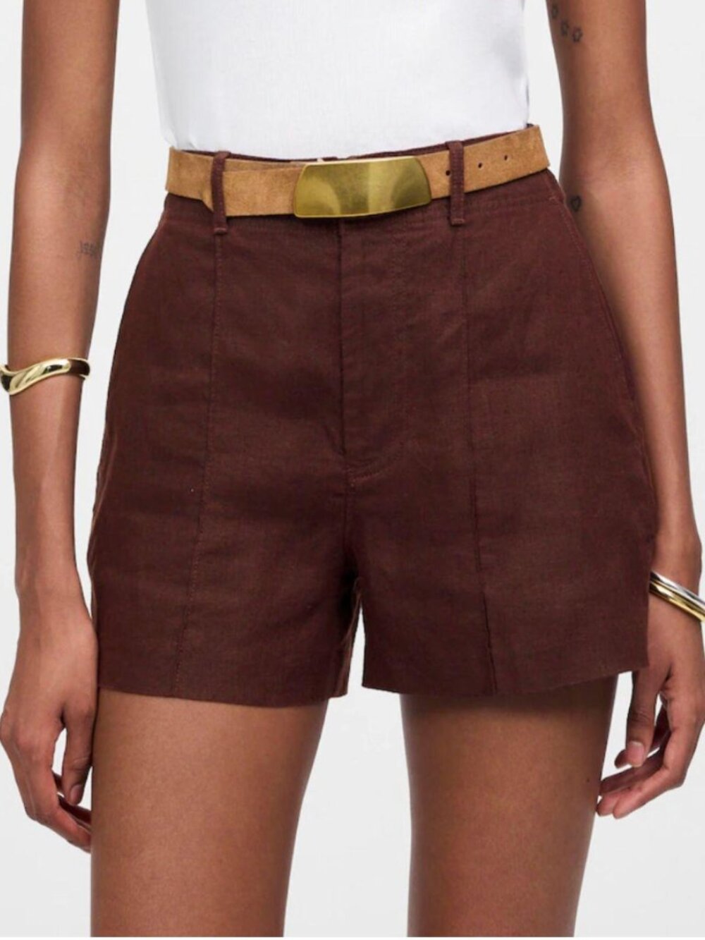 Madewell Pintucked Linen Shorts - Size 0